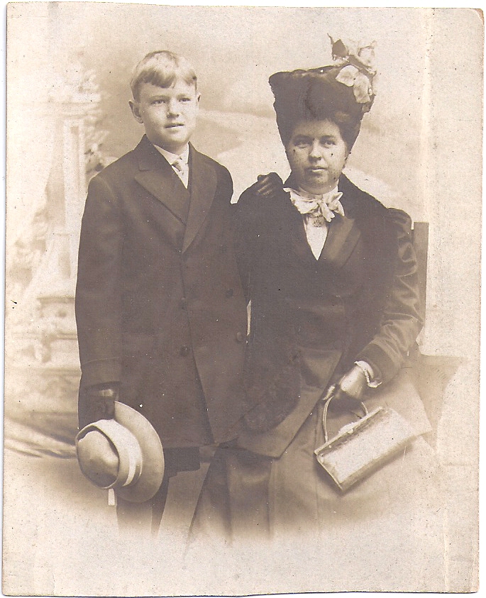 Frederick's first wife, Mary Burgess - my great grandmother - with my grandfather Ralph Anson Downes.