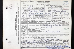 Death Certificate, Ralph Anson Downes