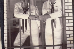 Ralph Torrance Downes (right) and Buddy in the "Brig"